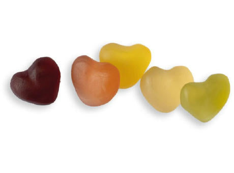 Mini Saft-Herzen Werbetüte, 10 g, Inhalt: Mini Saft-Herzen