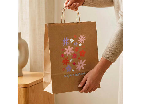 Vesuvio L braune FSC®-Kraftpapiertasche aus Recyclingpapier, 115g/m²