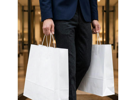 Etna XL weiße FSC®-Kraftpapiertasche. 100g/m². Hergestellt in Portugal