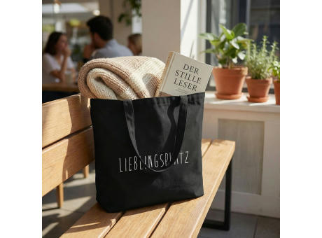 CADAQUES – Baumwolltasche mit Bodenfalte und langen Henkeln