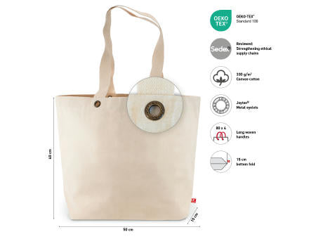 LAGOS – Schwere Baumwolltasche mit Bodenfalte