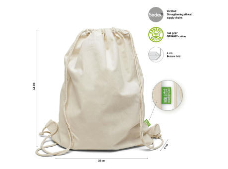 MONTREAL – BIO-Baumwollrucksack mit Kordelzug