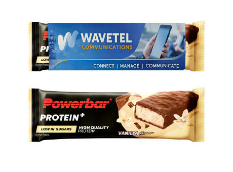 Powerbar im Werbeschuber - Protein+ Low in sugar (Veggie)