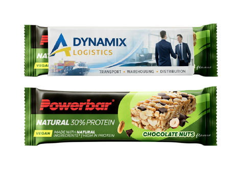 Powerbar im Werbeschuber- Natural Protein VEGAN