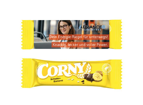 Corny im Werbeschuber
