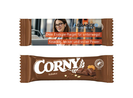 Corny im Werbeschuber