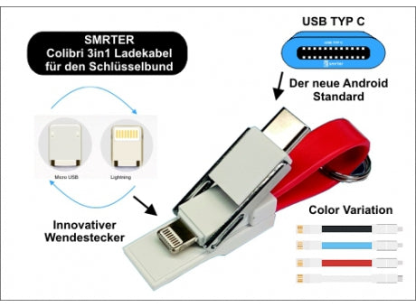 Smrter Colibri 3in1 Ladekabel für den Schlüssebund