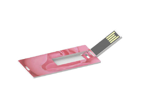 Ultraflacher USB-Stick aus glänzendem Kunststoff Flash Badge Small
