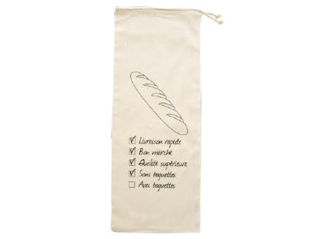 Baguette-Beutel aus Baumwolle naturfarben 120 gr/m2