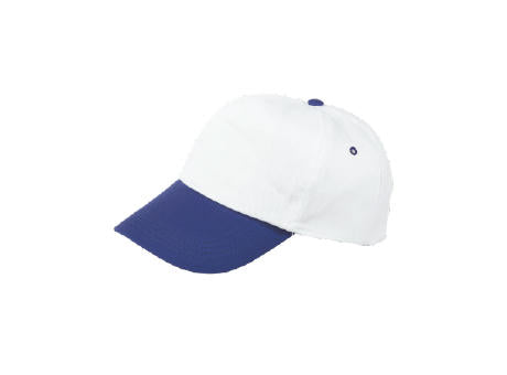 Cap 5 Panel weiß mit farbigem Schirm und Klettverschluss