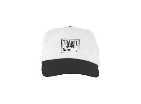 Cap 5 Panel weiß mit farbigem Schirm und Klettverschluss