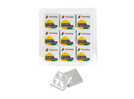 Transparente Box 9 x 5 gr. Barry Callebaut Schokolade