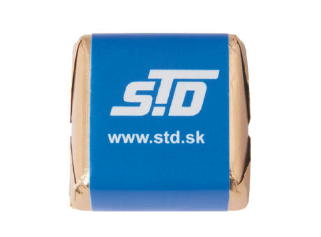 Schokoladen-Praline ca. 17 gr. Goldfolie 4-c-Druck auf Wickel