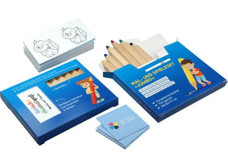 JUMBO Buntstifte Set mit Memo-Kärtchen, inkl. 4c Rundumdruck