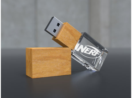 USB CRYSTAL 3D wood, (8GB) 3.0