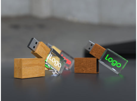 USB CRYSTAL 3D wood, (8GB) 3.0