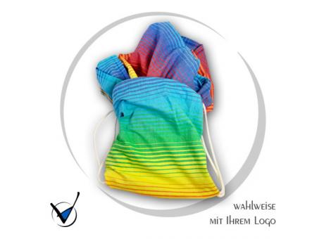 Zugbeutel mit Hamam in Regenbogenfarben