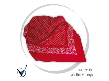 Tuch, 100 % Baumwolle, Standardmotiv "Blümchen", Rot