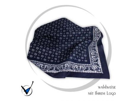 Tuch, 100 % Baumwolle, Standardmotiv "Blümchen", Marine