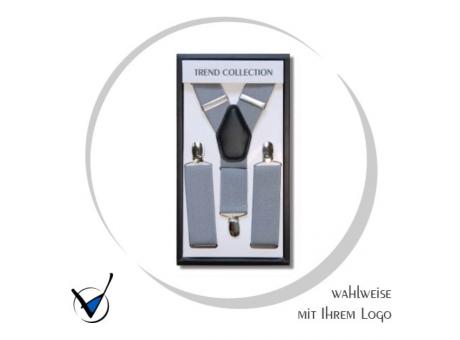 Hosenträger elastisch - Farbe 9, GRAU/SILBER