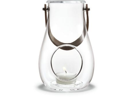 Holmegaard Design with Light Laterne mit Lederhenkel klar 16cm