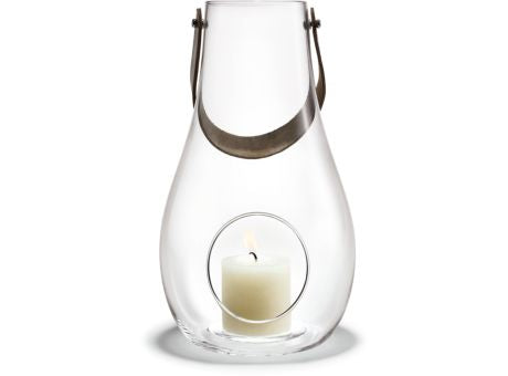 Holmegaard Design with Light Laterne mit Lederhenkel klar 29cm