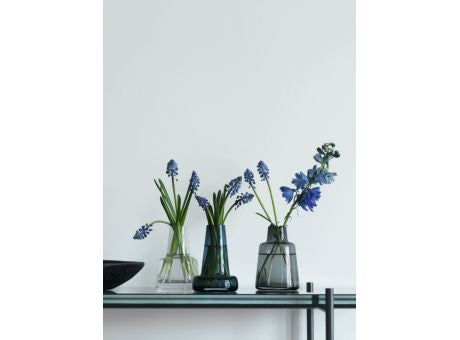 Holmegaard Flora Vase langer Hals blau 12cm