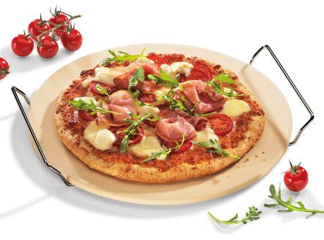 Küchenprofi Pizzastein rund mit Gestell Dm 30cm