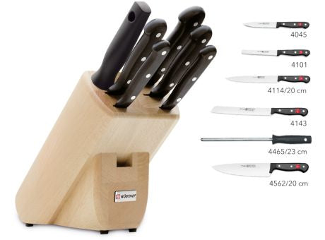 Wüsthof GOURMET Messerblock Buchenholz natur mit 6 Teilen