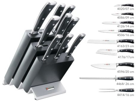 Wüsthof CLASSIC IKON Messerblock Eschenholz schwarz mit 9 Teilen NEU