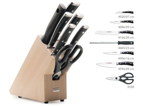 Wüsthof CLASSIC IKON Messerblock Buchenholz mit 7 Teilen