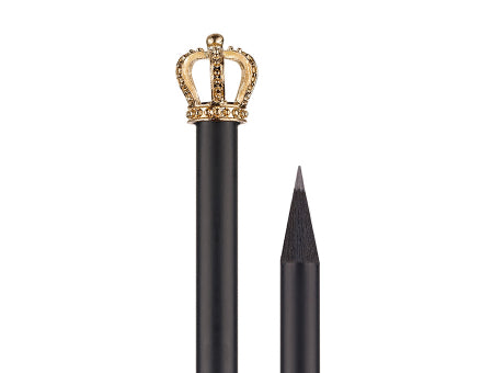 Bleistift, schwarzer Bleistift mit Krone