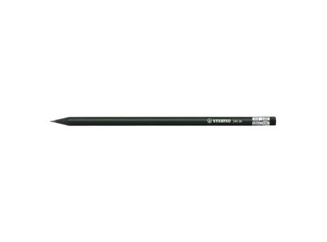 STABILO Grafitstift schwarz mit Radiergummi