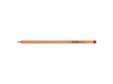 STABILO Grafitstift 6-kant natur mit Radiergummi