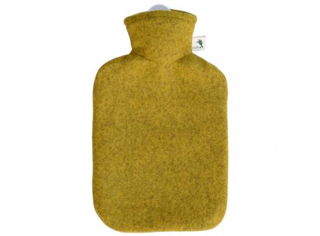 Klassik-Wärmflasche Strickbezug Filzoptik mango
