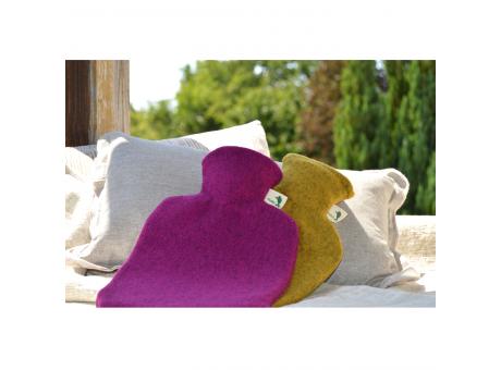 Klassik-Wärmflasche Strickbezug Filzoptik mango