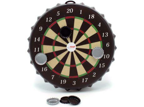 Kronkorken Dart Krony inkl. 4c Etikett auf Scheibe und alle Kronkorken innen