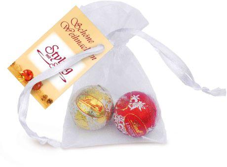 Organzasäckchen Lindt Duo, mit Grußkarte