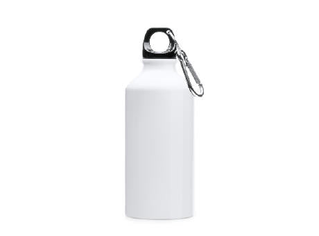 Aluminiumtrinkflasche 400 ml, Karabinerhaken, zur Sublimation
