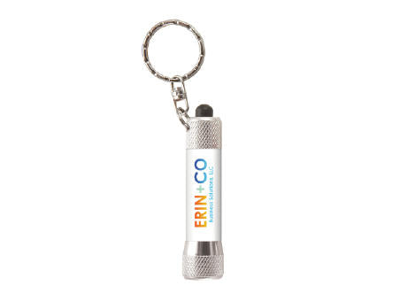 LED-Taschenlampe/Schlüsselanhänger mit Batterien inkl. Lasergravur