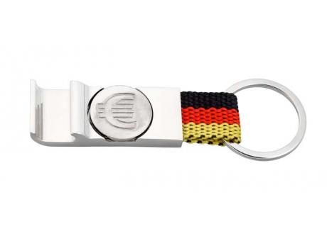 Schlüsselanhänger Flaschenöffner Fußball mit Einkaufswagen-Chip