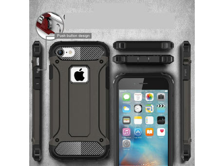 Handy Hülle iPhone™ 7/8/SE(2020/2022) Elephant Rugged Case PC Plastic/TPU Silicone schwarz