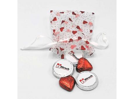 Organzasäckchen "Your Heart", neutral, indiv. Taler