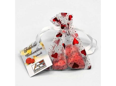 Organzasäckchen "Heart", mit Karte