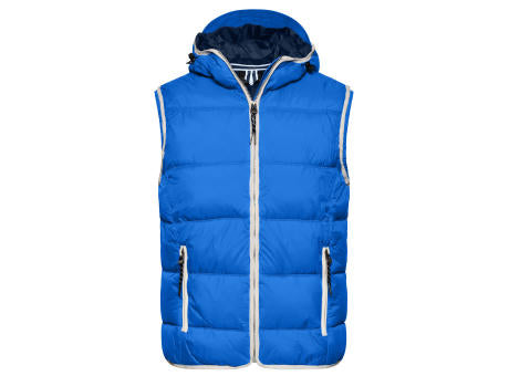 Men's Maritime Vest - Modische Steppweste mit angeschnittener Kapuze