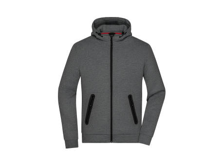 Men's Hooded Jacket - Kapuzenjacke mit modischen Details in Melange-Optik