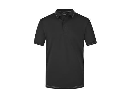 Men's Elastic Polo - Hochwertiges Poloshirt mit Kontraststreifen