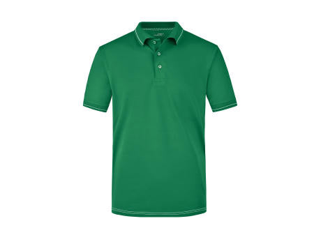 Men's Elastic Polo - Hochwertiges Poloshirt mit Kontraststreifen
