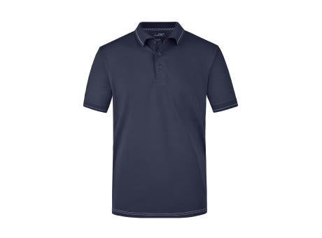 Men's Elastic Polo - Hochwertiges Poloshirt mit Kontraststreifen
