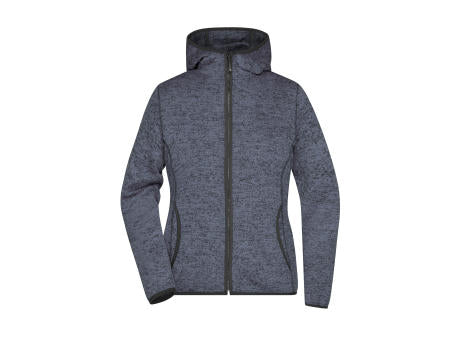 Ladies' Knitted Fleece Hoody - Kapuzenjacke aus Strickfleece in Melange-Optik